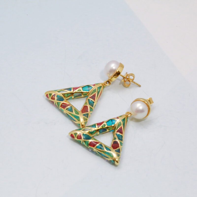 special design silver gilt earings