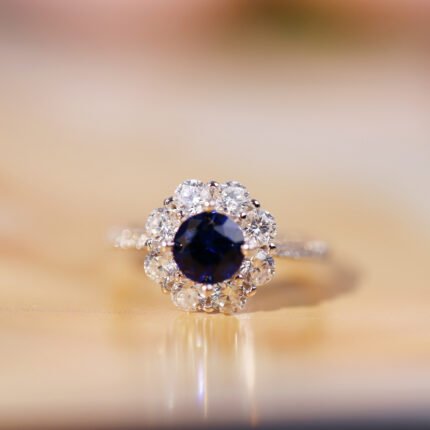 Round Lab-Created imitation Ruby/Sapphire Ring Gift for Wedding/Birthday/Mother's Day/Christmas